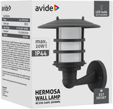 Avide Επιτοίχιο Φωτιστικό Εξωτερικού Χώρου Hermosa 1xE27 IP44 Black